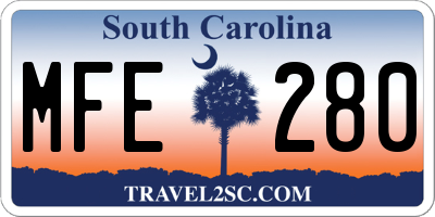 SC license plate MFE280