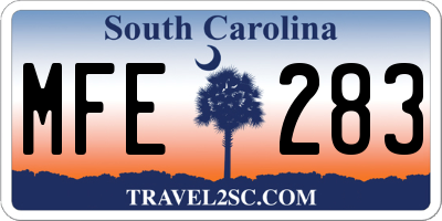 SC license plate MFE283