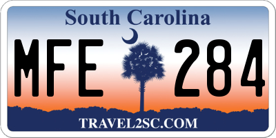 SC license plate MFE284