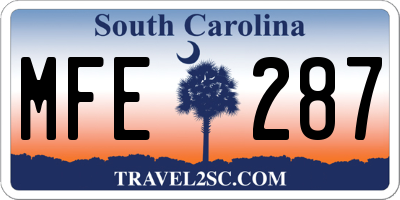 SC license plate MFE287
