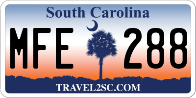 SC license plate MFE288