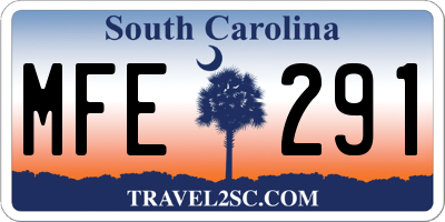 SC license plate MFE291