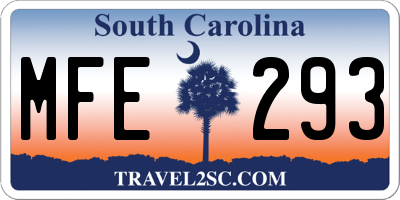 SC license plate MFE293