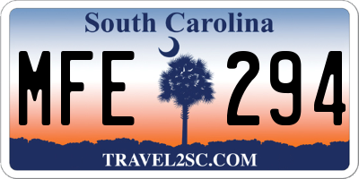 SC license plate MFE294