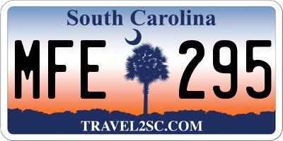 SC license plate MFE295
