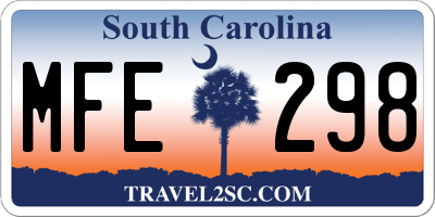 SC license plate MFE298