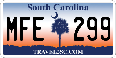 SC license plate MFE299