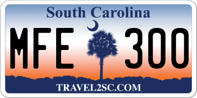 SC license plate MFE300