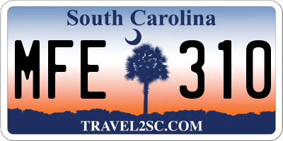 SC license plate MFE310