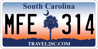 SC license plate MFE314