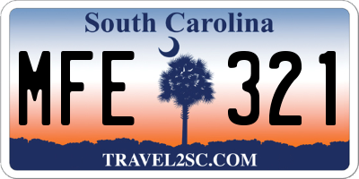 SC license plate MFE321