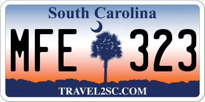 SC license plate MFE323