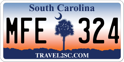 SC license plate MFE324