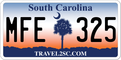 SC license plate MFE325
