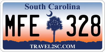 SC license plate MFE328