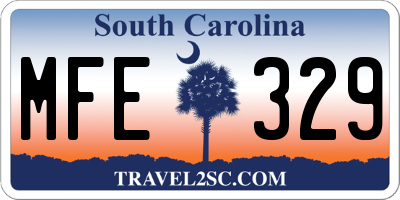 SC license plate MFE329