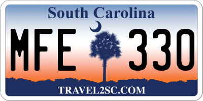 SC license plate MFE330