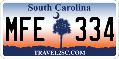 SC license plate MFE334