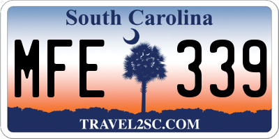 SC license plate MFE339