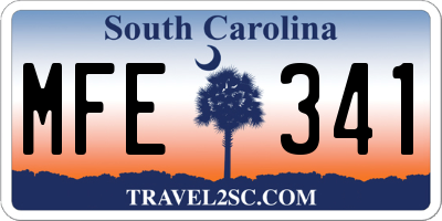 SC license plate MFE341