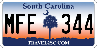 SC license plate MFE344