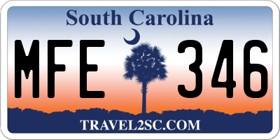 SC license plate MFE346
