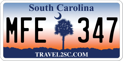 SC license plate MFE347