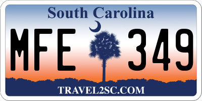 SC license plate MFE349