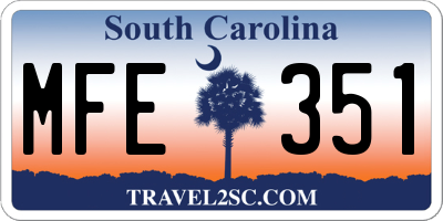 SC license plate MFE351