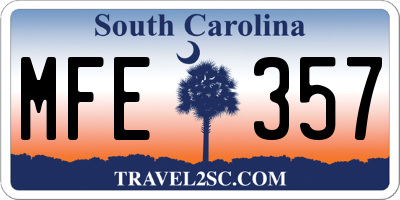 SC license plate MFE357