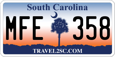 SC license plate MFE358
