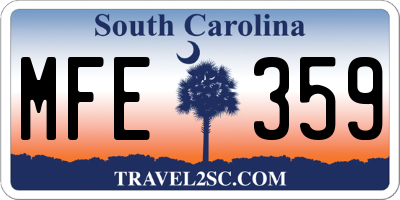 SC license plate MFE359