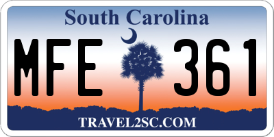 SC license plate MFE361