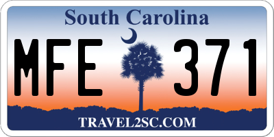 SC license plate MFE371