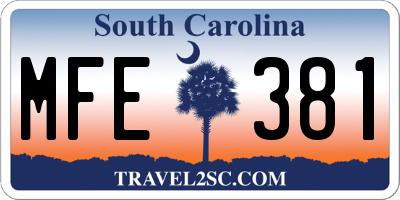 SC license plate MFE381