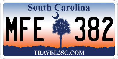 SC license plate MFE382