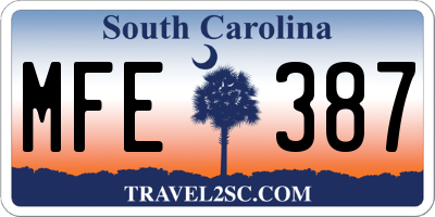 SC license plate MFE387