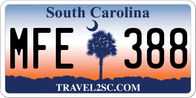 SC license plate MFE388