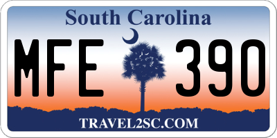 SC license plate MFE390