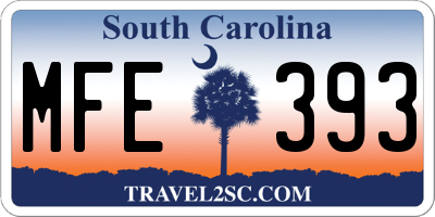 SC license plate MFE393