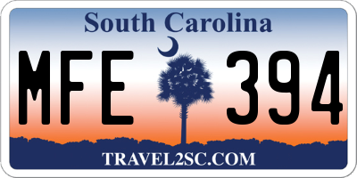SC license plate MFE394