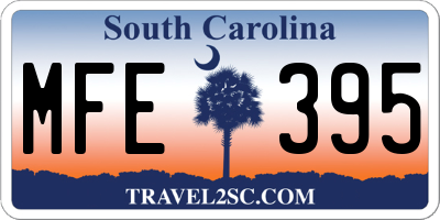 SC license plate MFE395