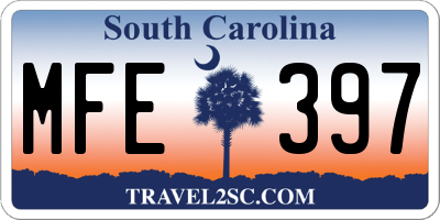 SC license plate MFE397