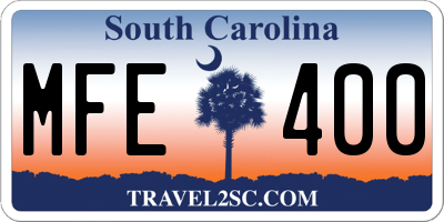 SC license plate MFE400
