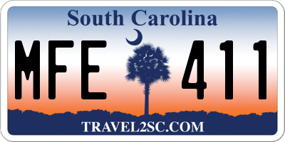 SC license plate MFE411