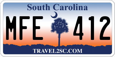 SC license plate MFE412