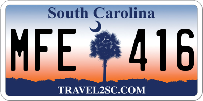 SC license plate MFE416
