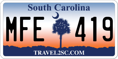 SC license plate MFE419
