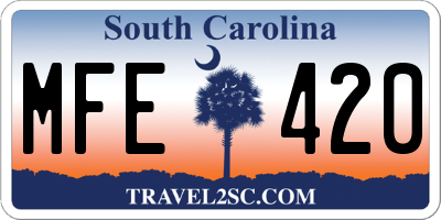 SC license plate MFE420