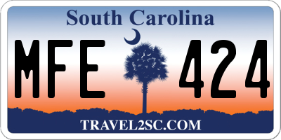 SC license plate MFE424